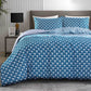 Azure Polycotton Reversible Duvet Cover Bedding Set - Blue