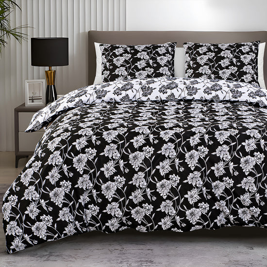 Josette Black Cotton Duvet Cover Set