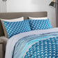 Azure Polycotton Reversible Duvet Cover Bedding Set - Blue