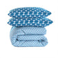 Azure Polycotton Reversible Duvet Cover Bedding Set - Blue